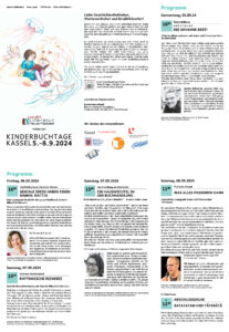 Kinderbuchtage 2024 Plakatrückseite/Faltblatt mit Programm